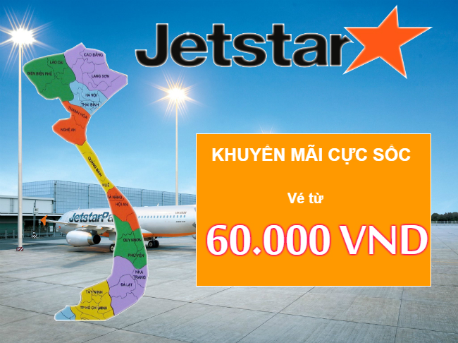 Jetstar khuyến mãi vé máy bay giá chỉ 60,000 đồng!